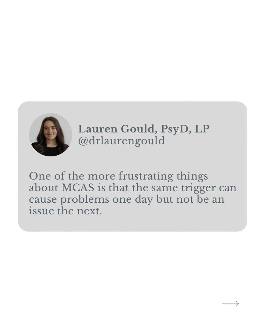 The same trigger can behave differently depending on the day in mast cell activation syndrome (MCAS). 

✉️ If this resonates, I share more insights and free resources for navigating life with MCAS with my email readers through Notes from Dr. Lauren. 