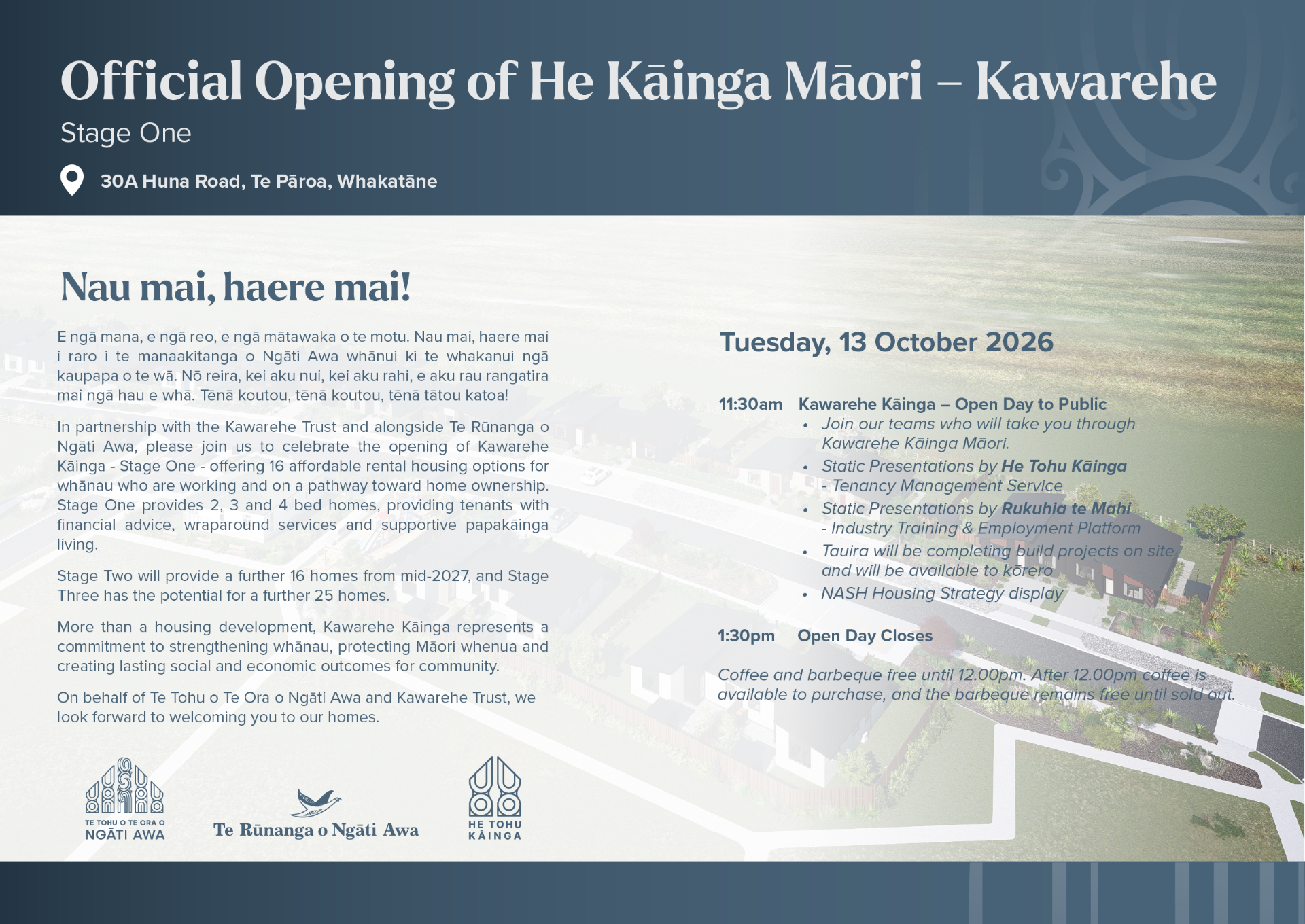 Kawarehe Kāinga Māori          Open Day