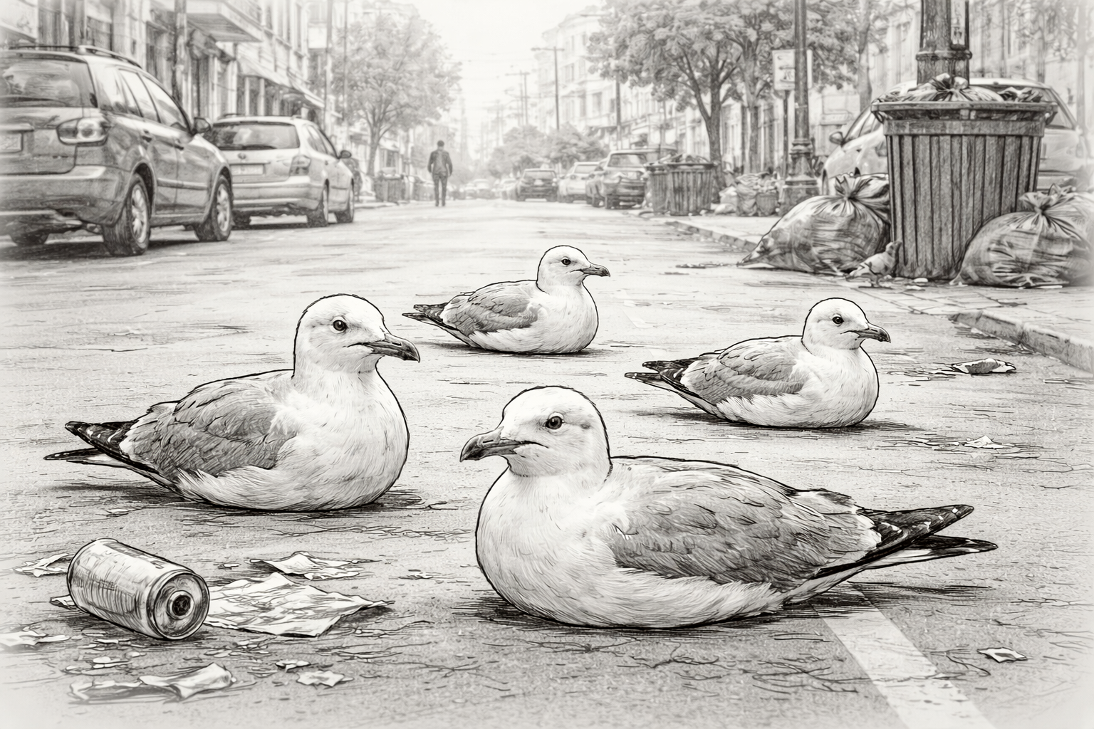 Seagulls vs The Cars on Mission BLVD