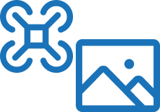 Icon of a drone and a landscape picture.
