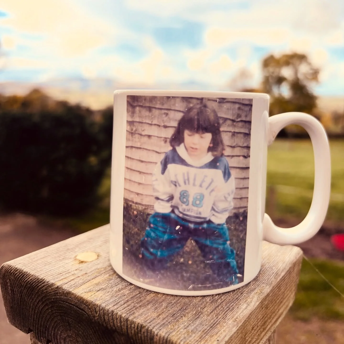 This little one on my mug? That’s me.
I took this photo this morning, sitting outside with my coffee, and I found myself wondering… what would she think of the path I’m on now?
She didn’t know about anxiety yet. Hadn’