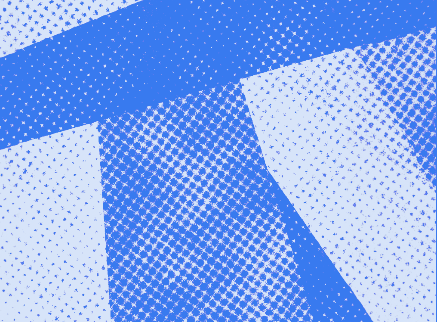 Abstract pattern with various shades of blue and dotted textures.