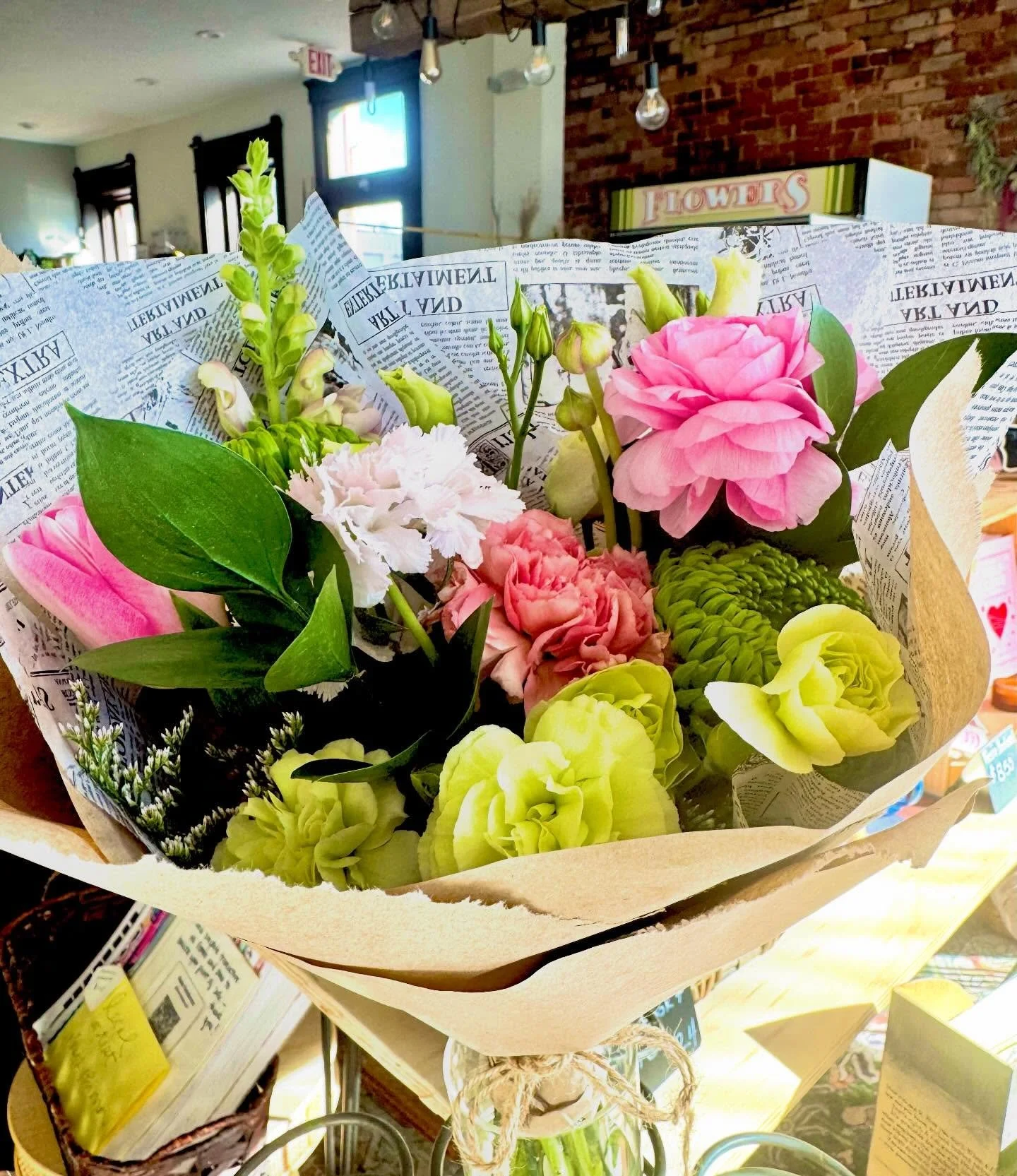 We&rsquo;re still without power at the shop, but we&rsquo;re going to try to stick it out for at least a few hours today. The sunshine is pouring in, the space feels bright, and honestly the flowers are pretty happy with the cool temps in here.

If y