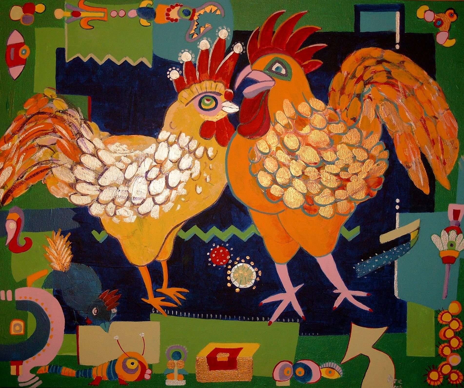 Etalage Westerstraat; “H5&N1” - acryl- 2006-
50x60 cm- Arie de Zeeuw