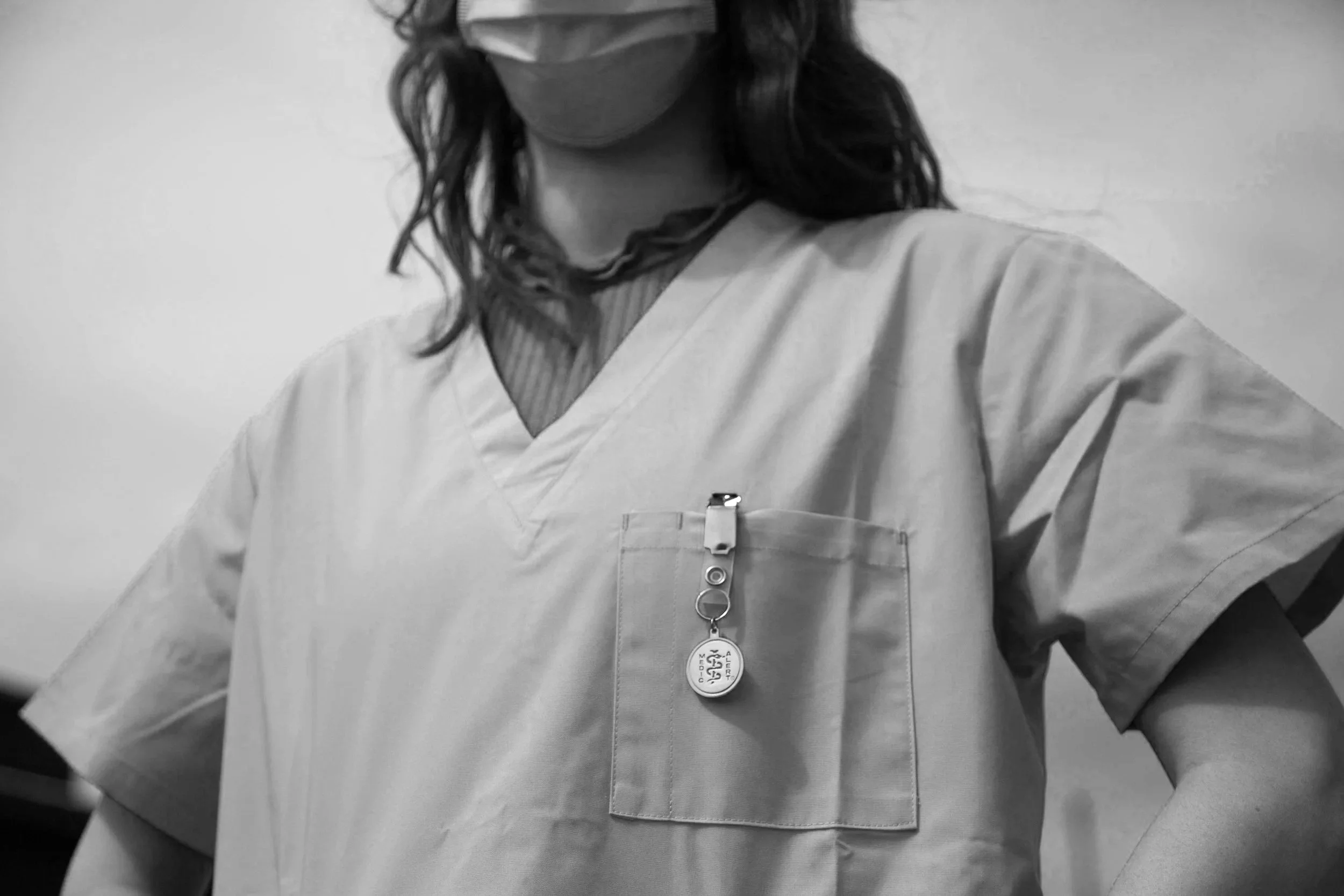 close up of a nurse's scrubs