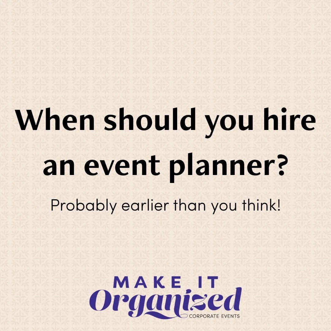 When should you actually call a planner?

The slightly annoying answer is that it depends.

The more useful one is: earlier than you probably think.

For a medium-sized conference I like about six months. Enough time to make thoughtful decisions, get