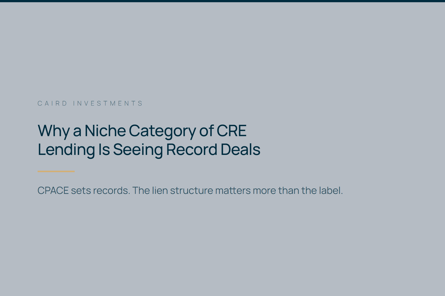 Why a niche category of CRE lending is suddenly seeing record deals