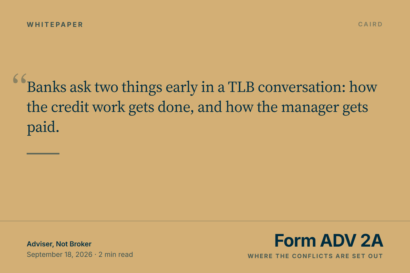Adviser, Not Broker
