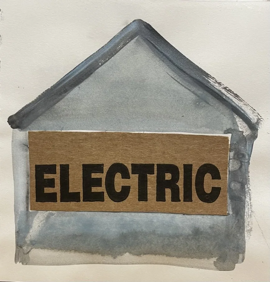 Heat, 2023, Guache and Printed brown paper,  4 x 4