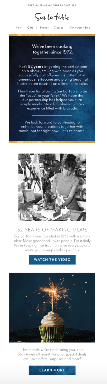 Introductory email to set the tone of the sale