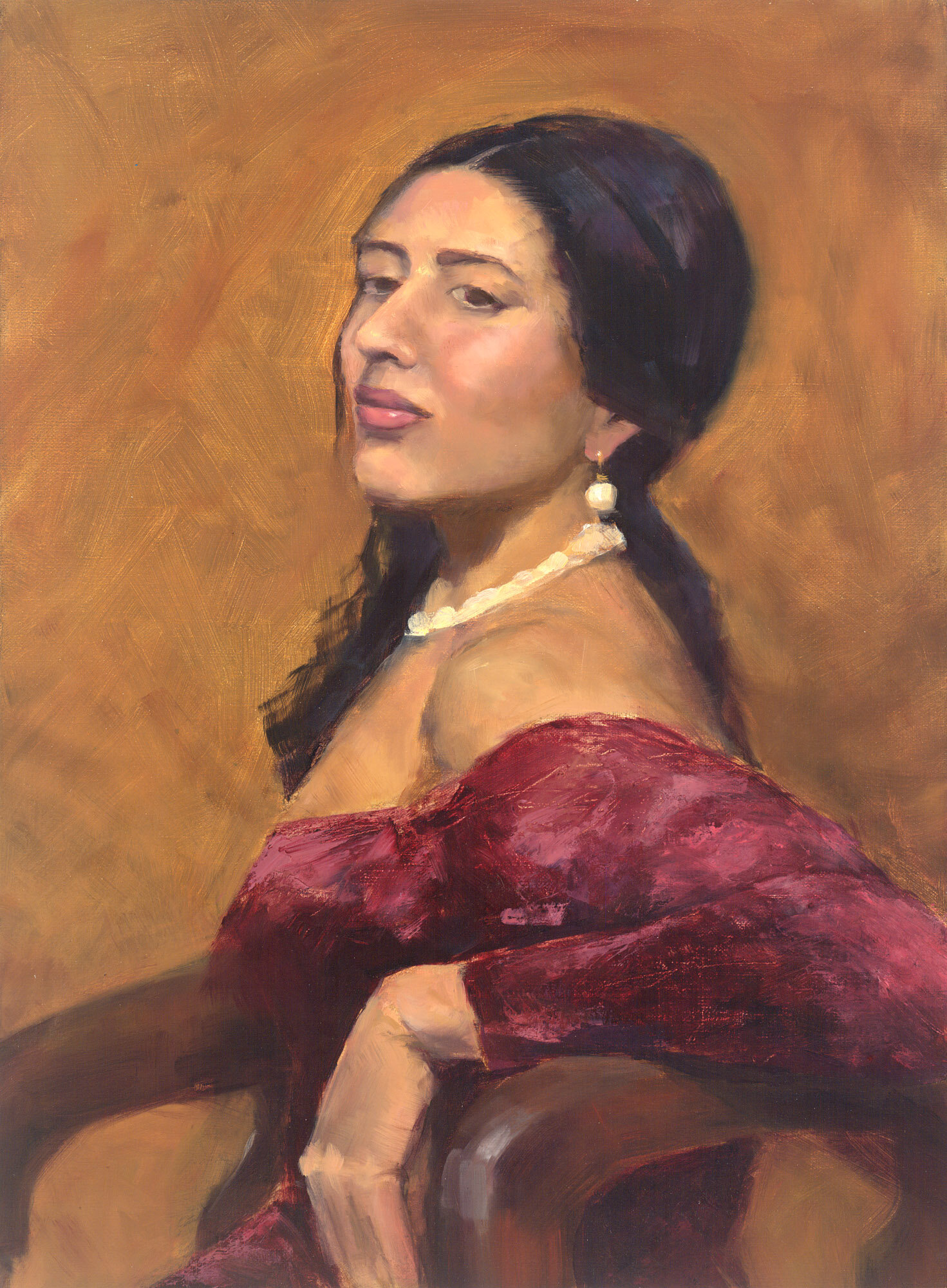 "Red Velvet" 16x20, oil on canvas (sold)