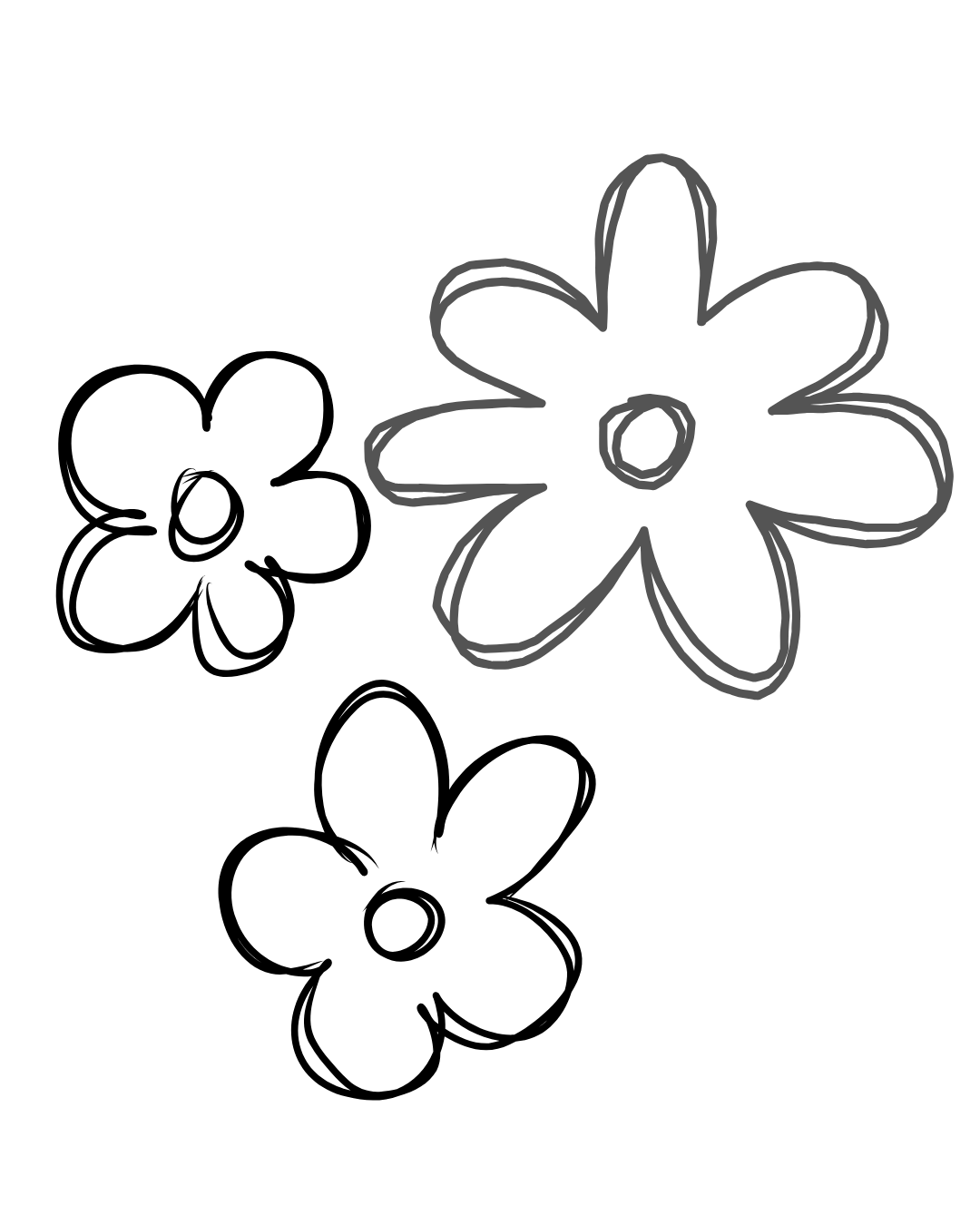 Line drawing of a smiling flower with six petals, surrounded by the text 'hello sunshine.'