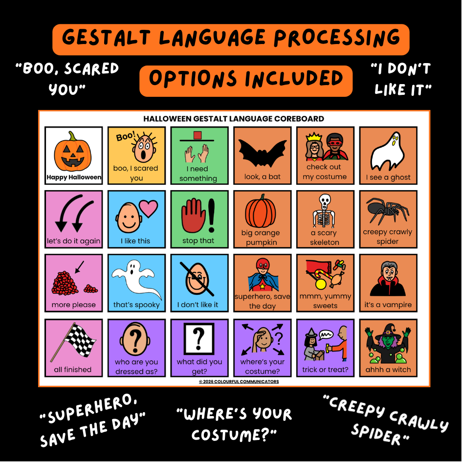 Halloween Gestalt Language Processing Activities Cover - Colourful Communicators.png