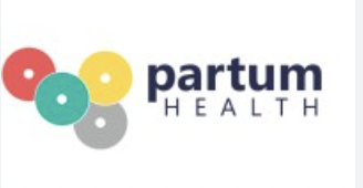 Logo for Partum Health featuring four colored circles and the company name.