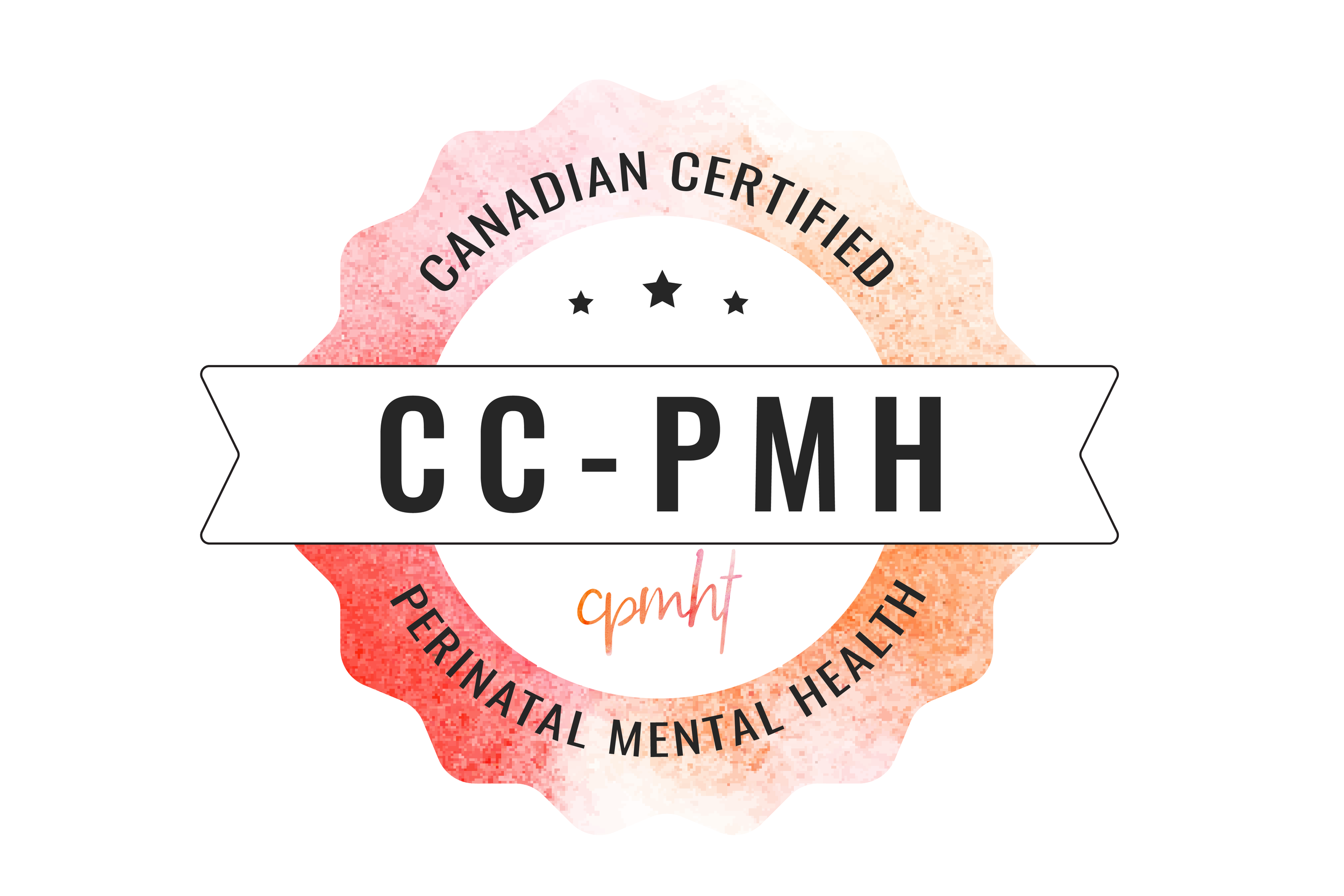 A certification badge for a cannabis product, indicating Canadian certification, with text referencing mental health, positivity, mental well-being, and health.
