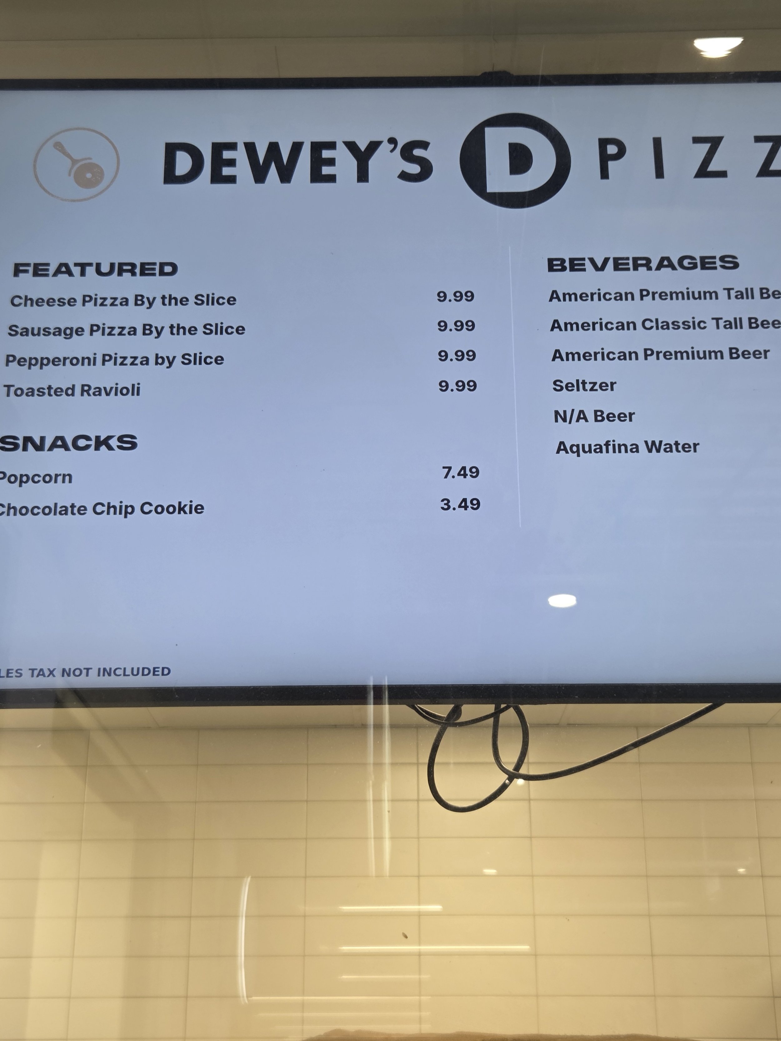 Dewey's Menu