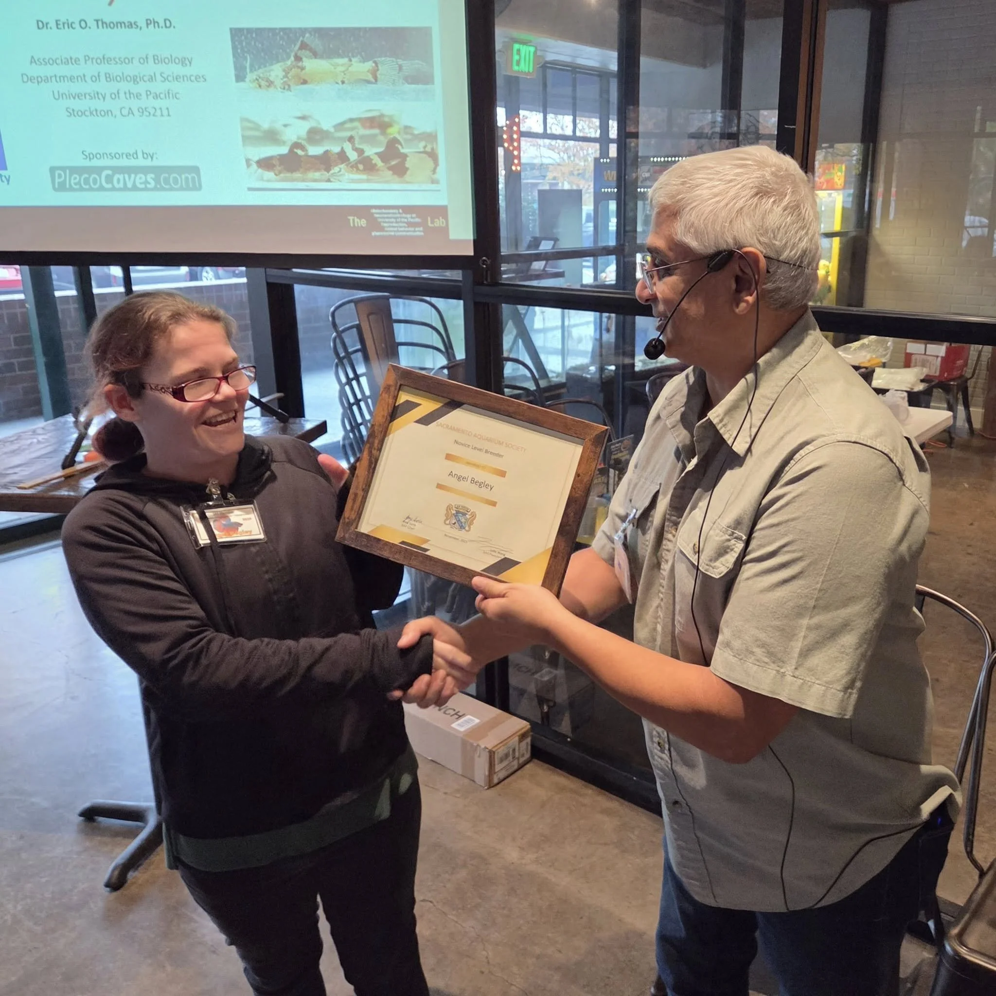 Angel Begley receiving BAP Award