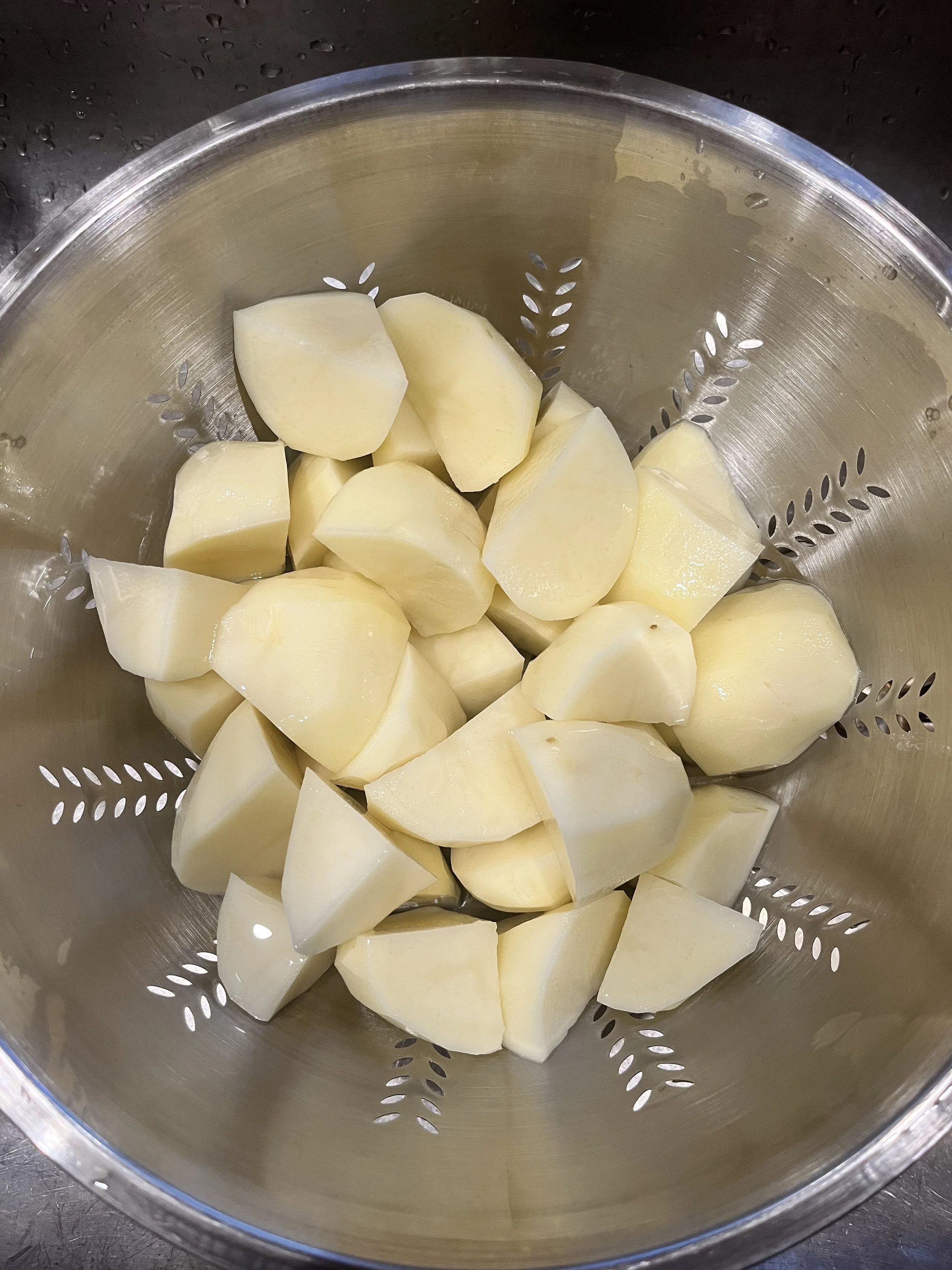 drain potatoes