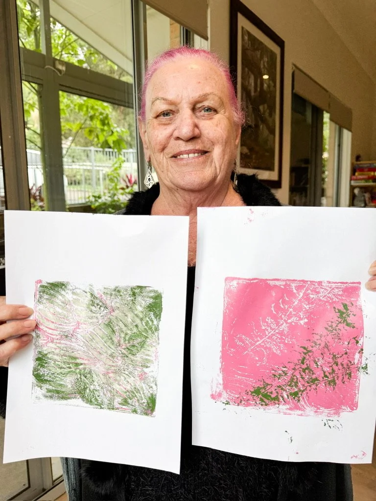 Sharon is pretty bloody please with herself. Gelli Printing obsession unlocked!
