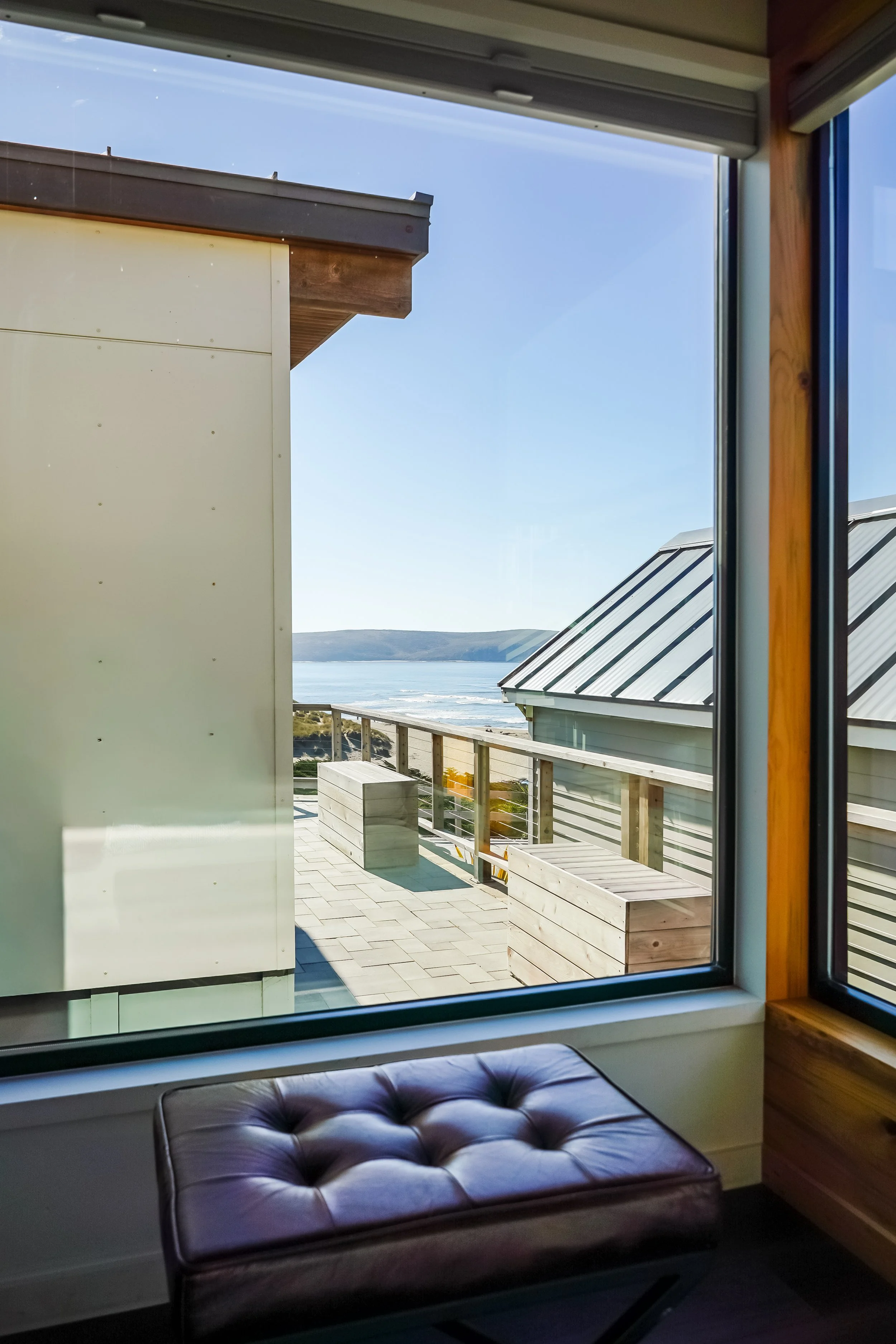 Cabin 3 View looking out at Dillon Beach from the living room at Dillon Beach Resort.