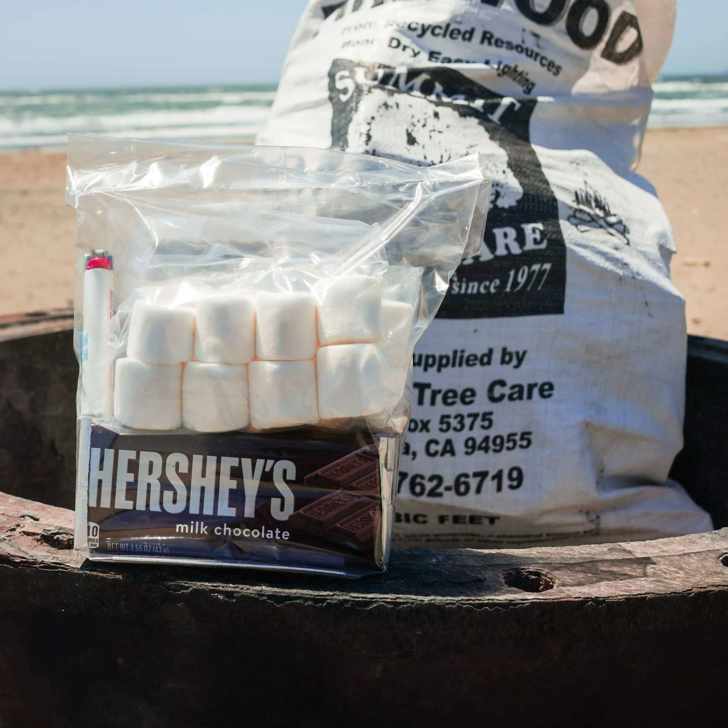 Beach bonfire kit available at the general store or as a add on package.