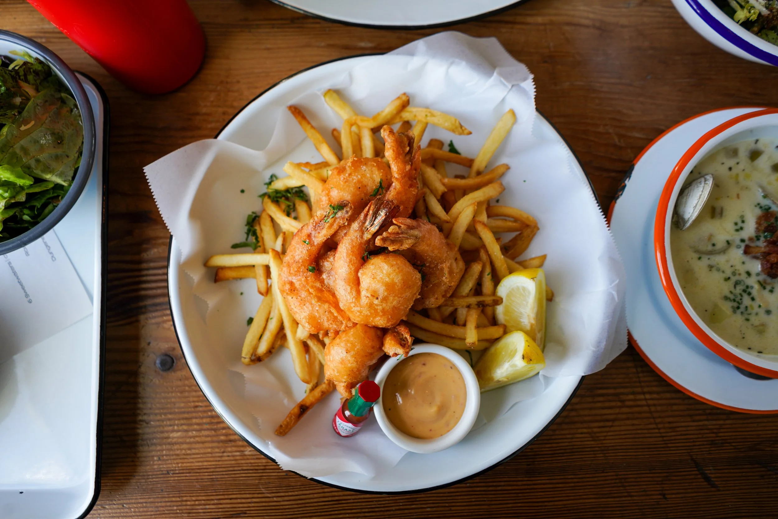 Fried shrimp at the Coastal Kitchen located onsite at Dillon Beach Resort