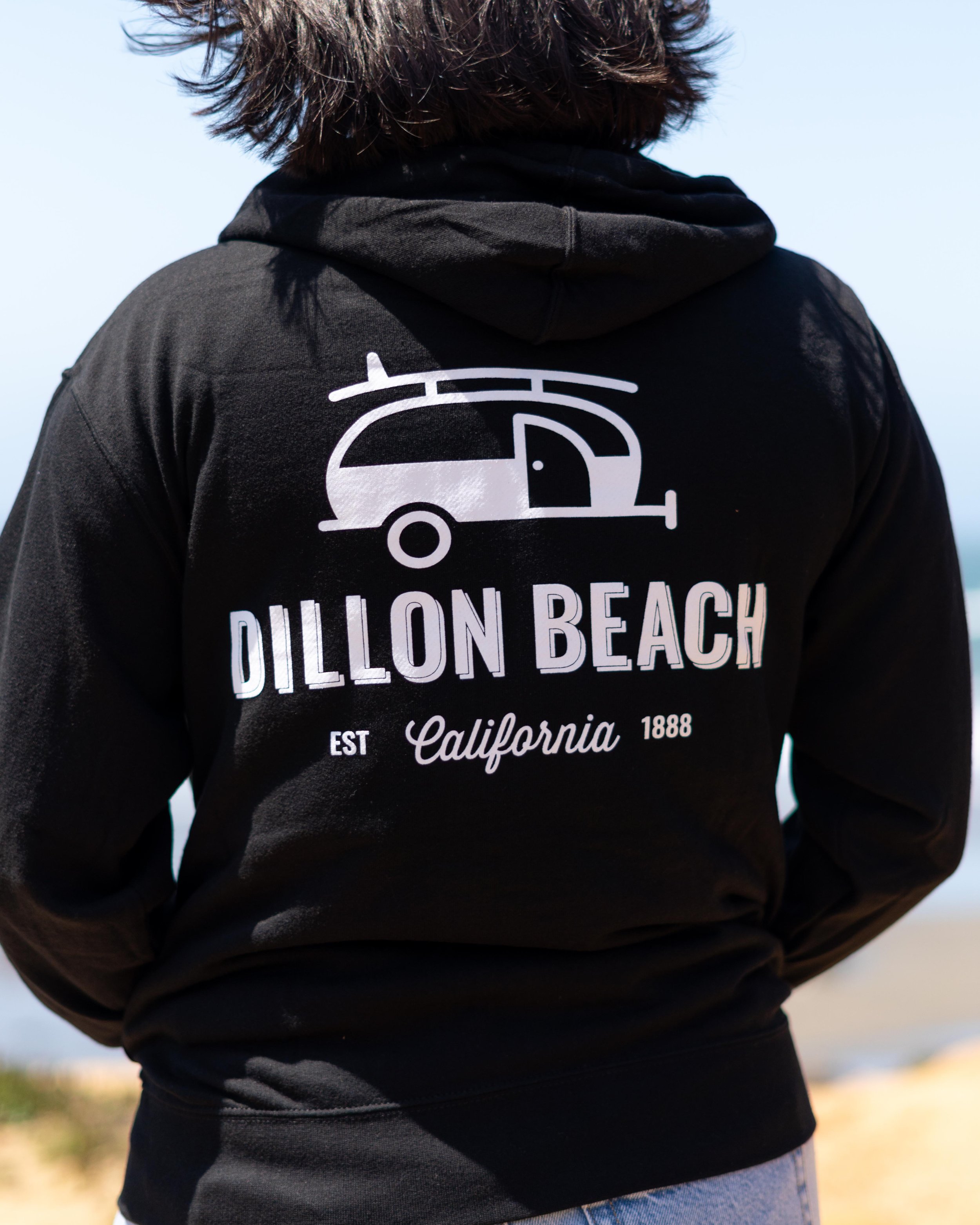 Dillon Beach Resort: Black Zip-Up Apparel