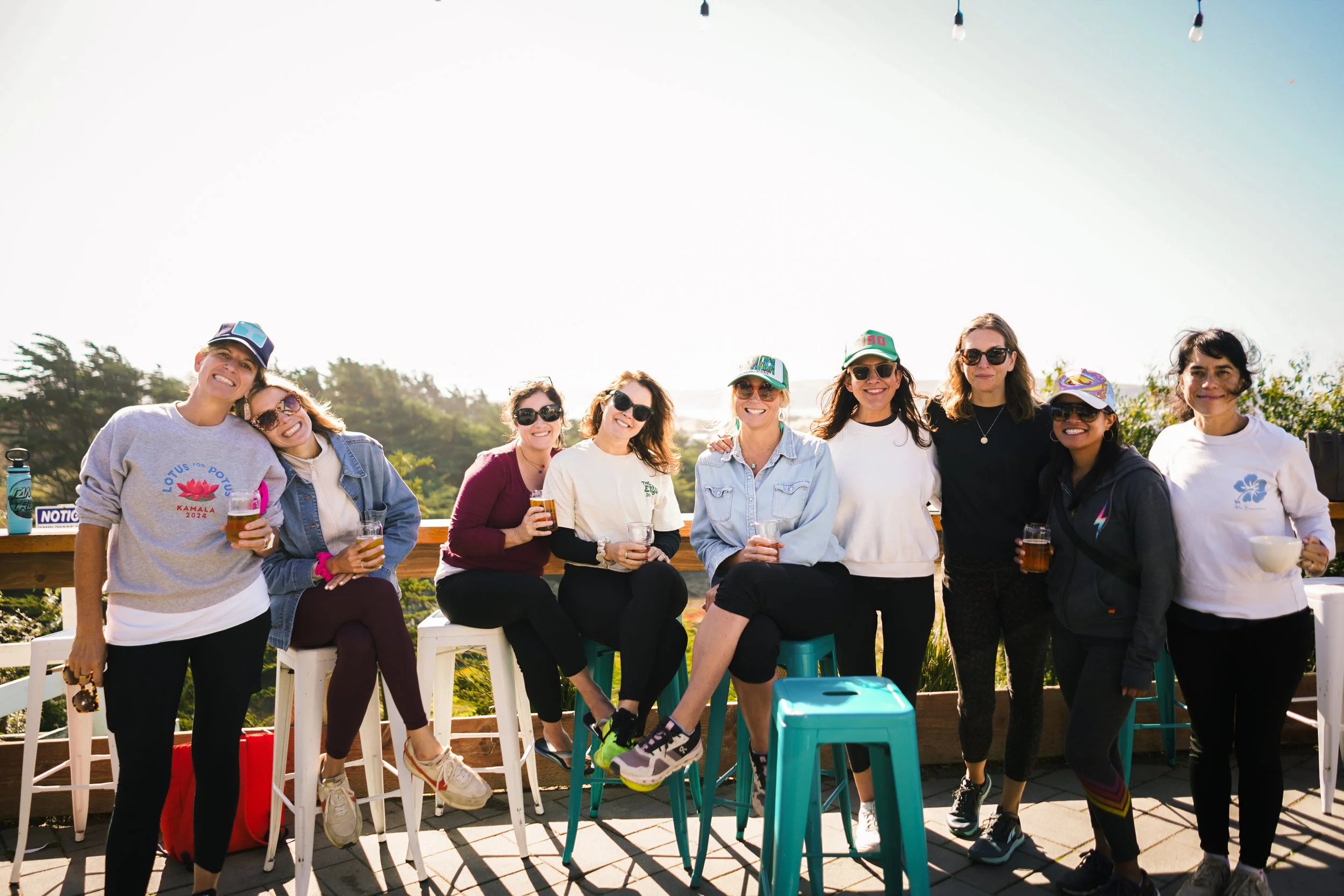 Friends gathering at the Coastal Kitchen located in Dillon Beach, CA