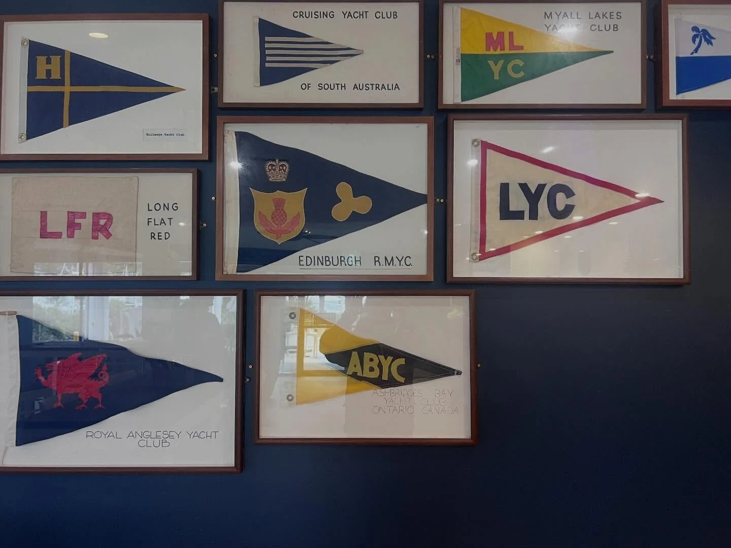 Yacht club flag wall. Love