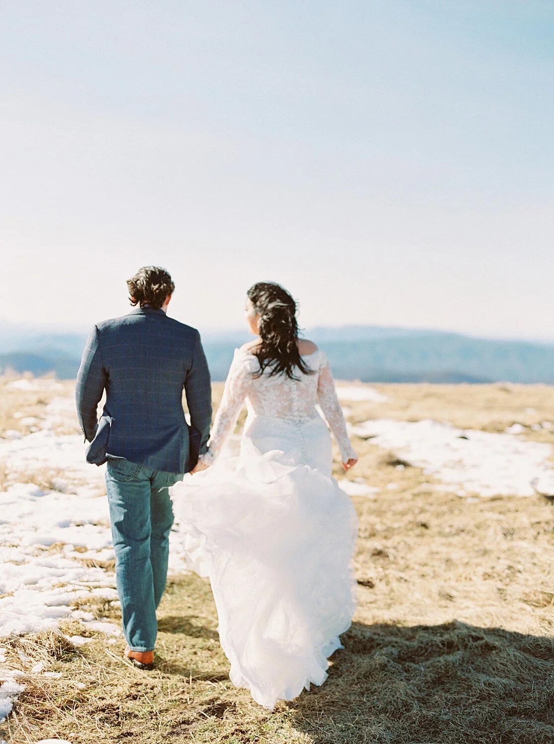 Couple on mountaintop at Max Patch