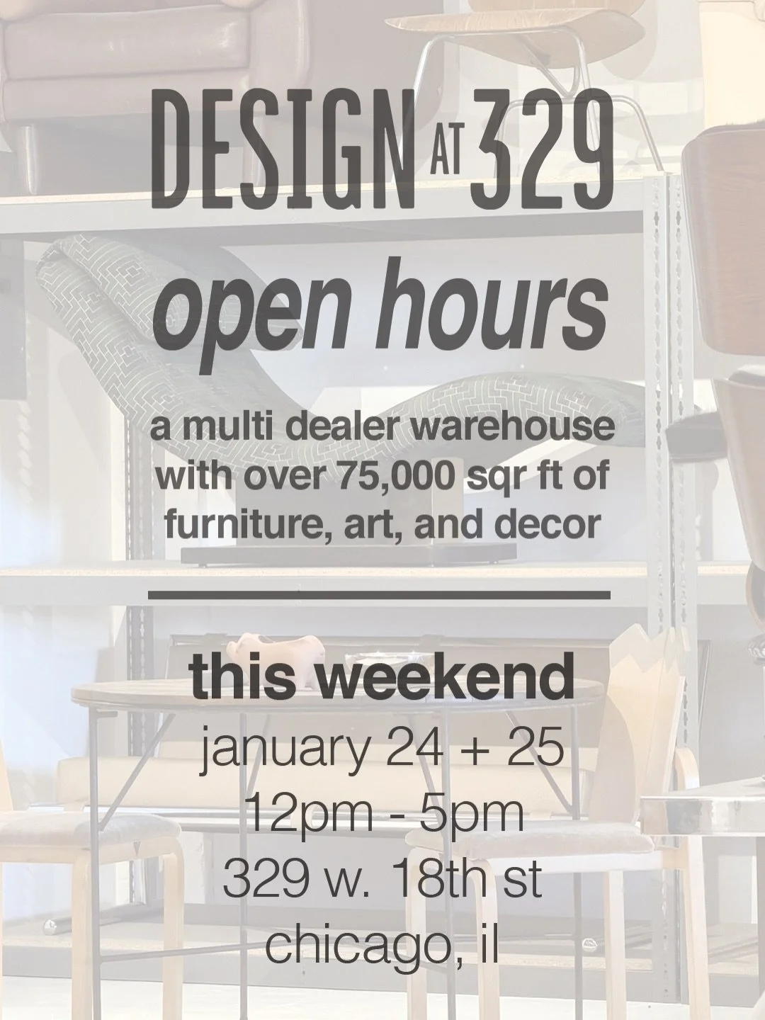 Beat the cold with us this weekend. Saturday and Sunday 12-5 329 w 18th street.