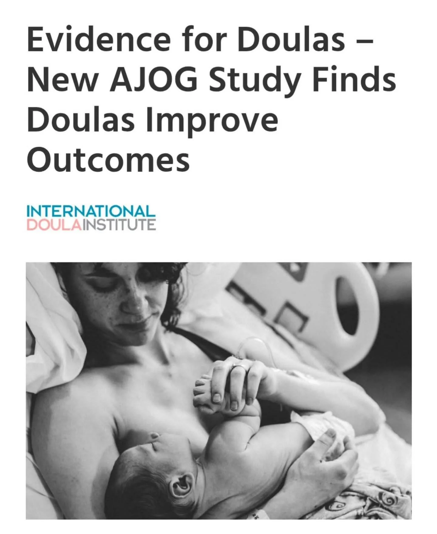 Reposting from @internationaldoulainstitute 

A 2025 study published in AJOG adds powerful, up-to-date data showing associations between doula care and improved maternal and newborn outcomes.

Key Maternal Outcomes:

More vaginal births after cesarea