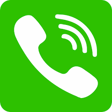 Green app icon with white telephone receiver and signal waves indicating a call or call notification