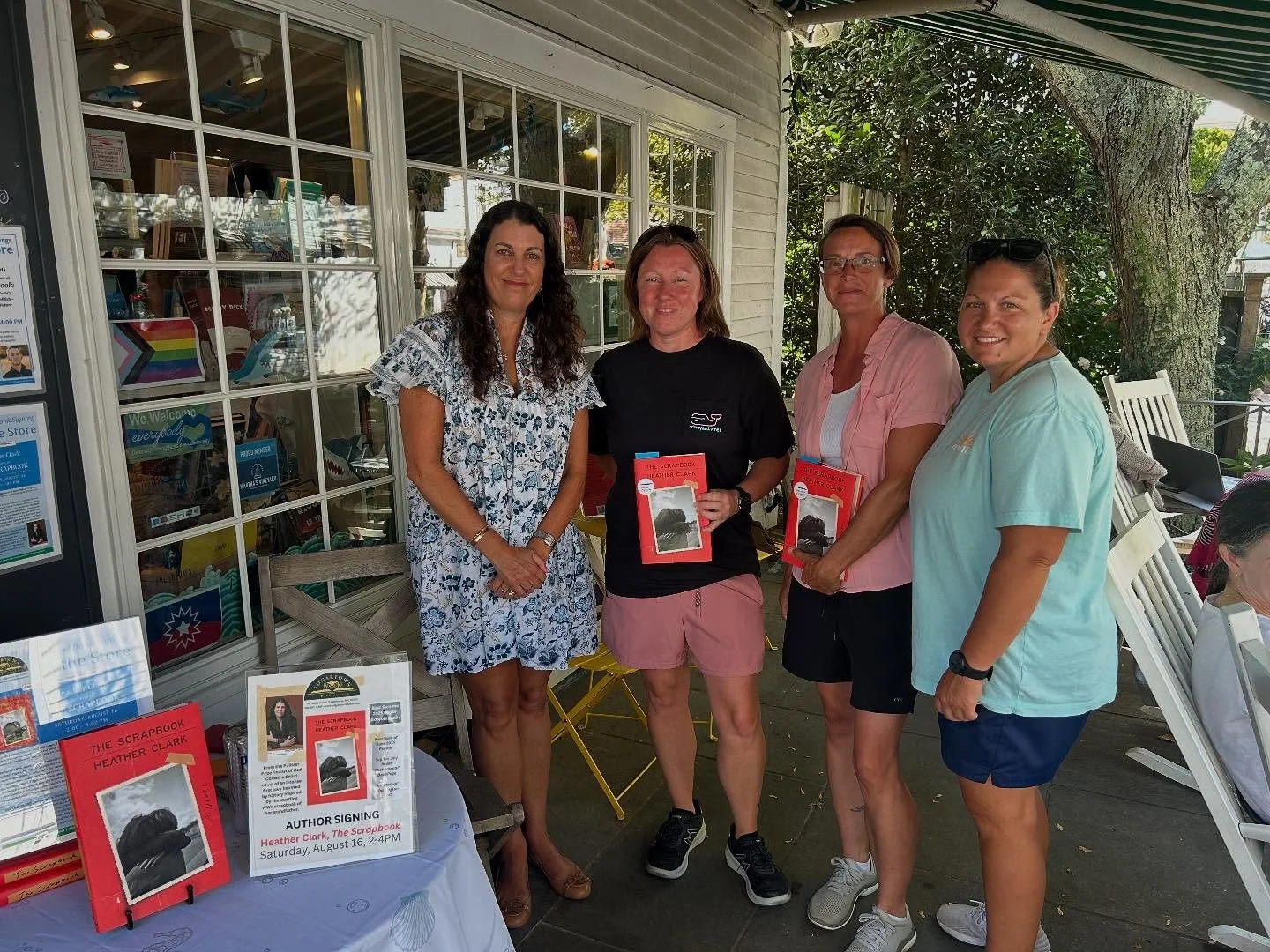 Author Heather Clark wrapped up her international book tour on Saturday with a visit to the porch where she signed copies of her critically acclaimed novel, THE SCRAPBOOK, while having many interesting conversations about love, war, and World War II.