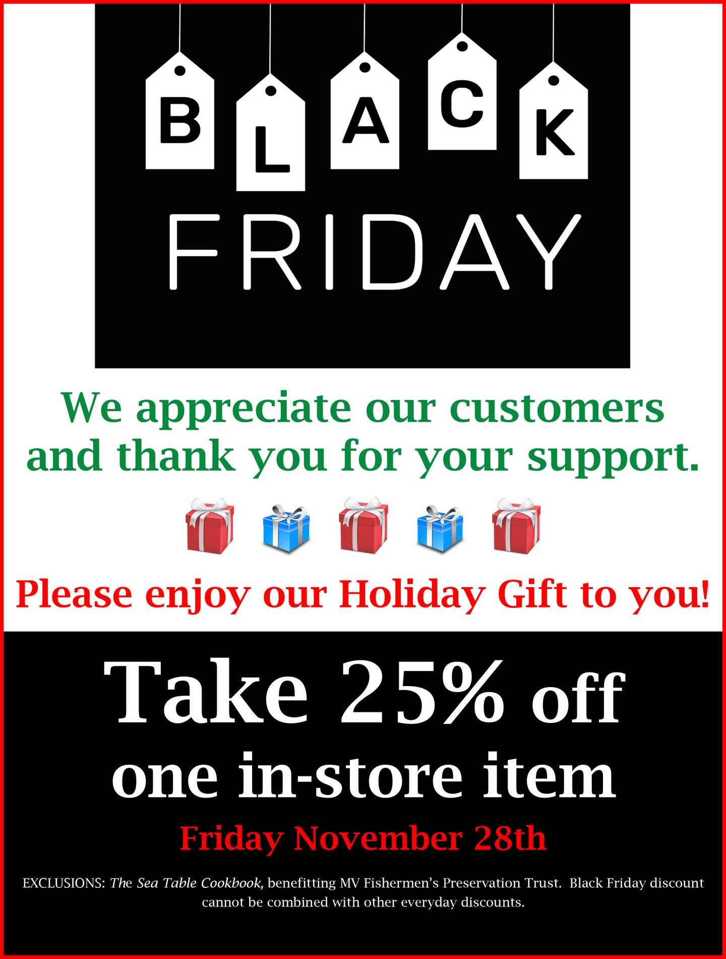 Along with our Black Friday deal we are open from 10AM - 7PM!!