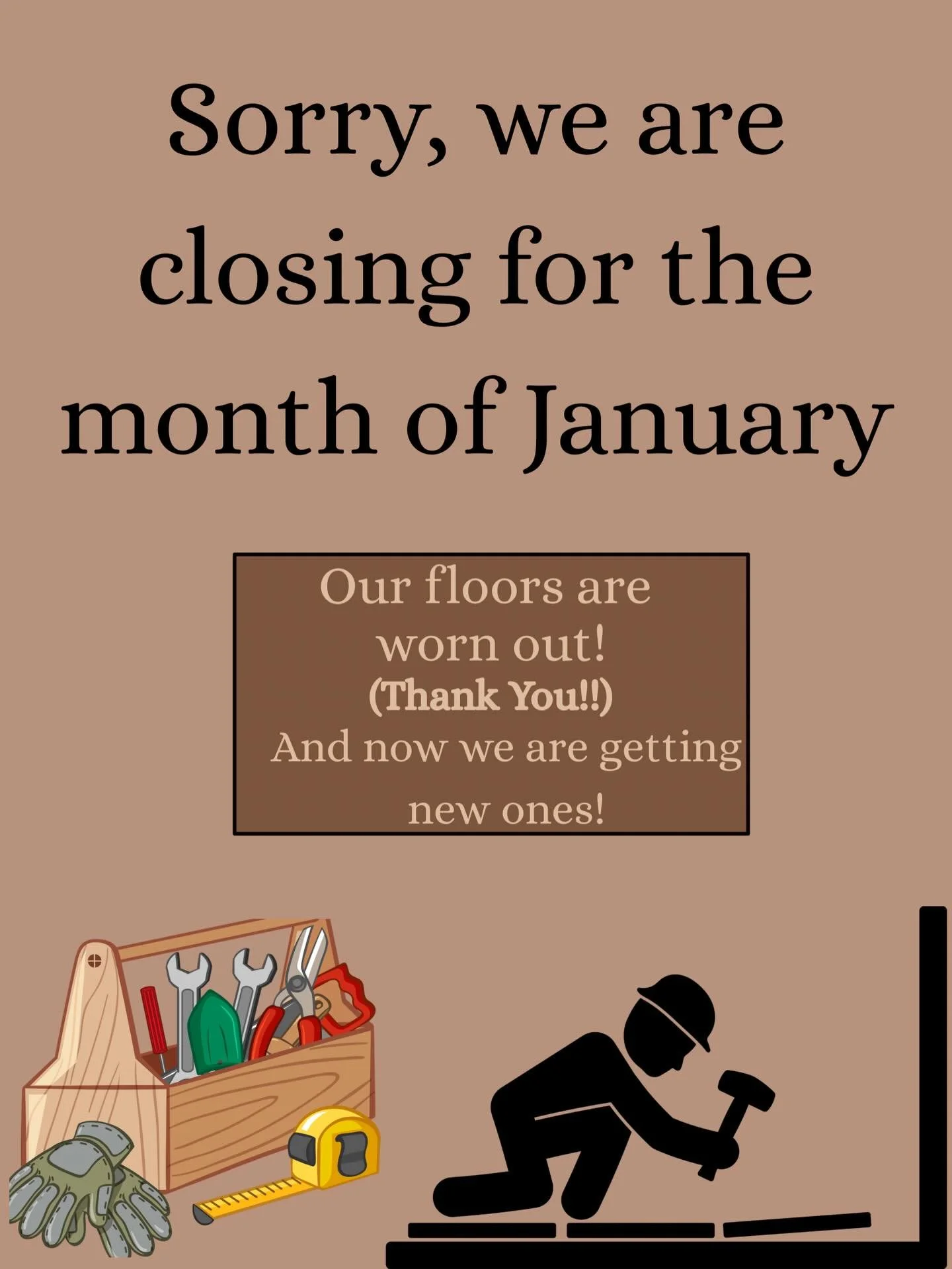 Our last day is December 31st!!