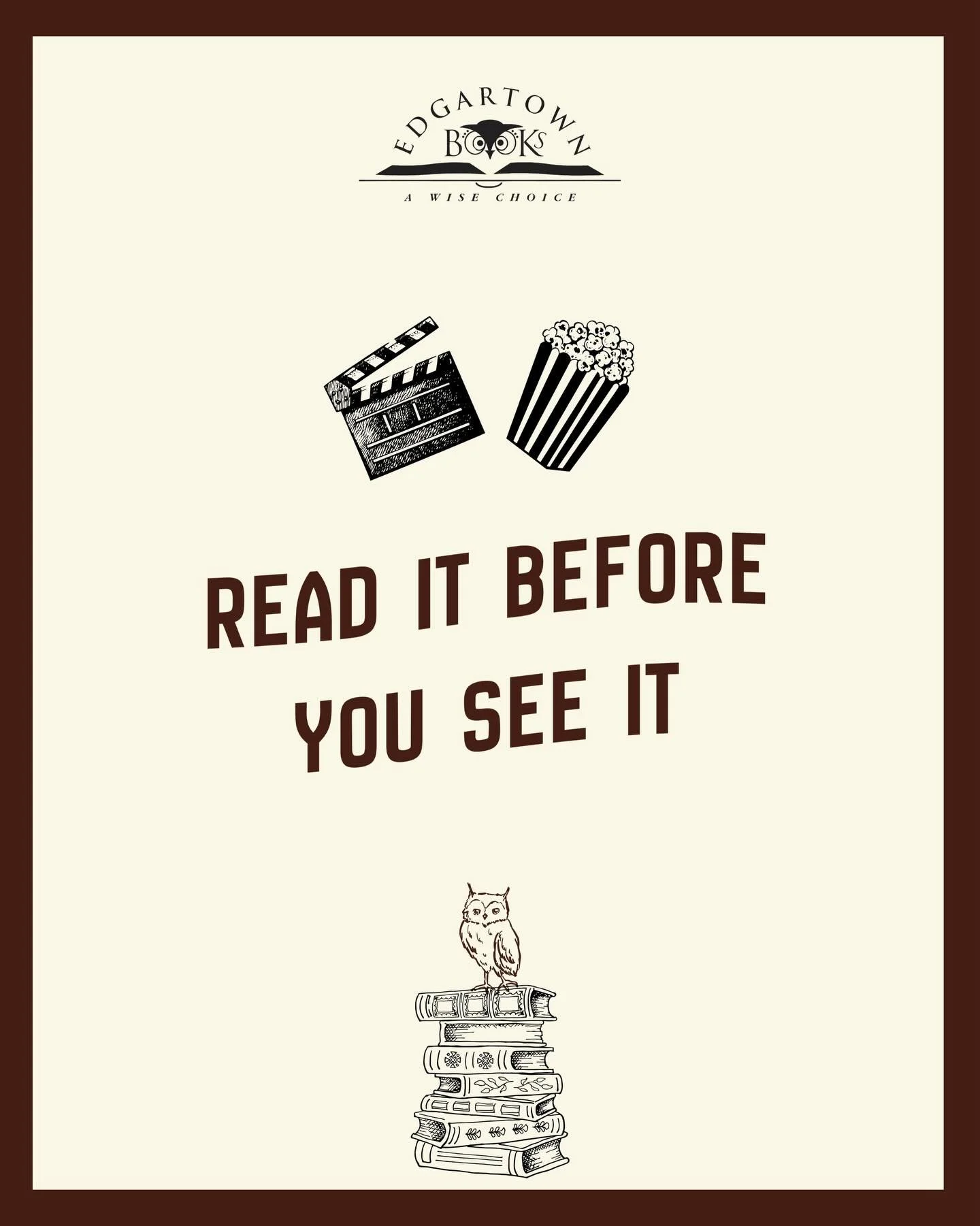 The Oscars are almost here &mdash; which means it&rsquo;s the perfect time to read it before you see it! From page-turners to Best Picture contenders, these stories started in print. Stop by and grab the book before the envelope opens. 📚🍿