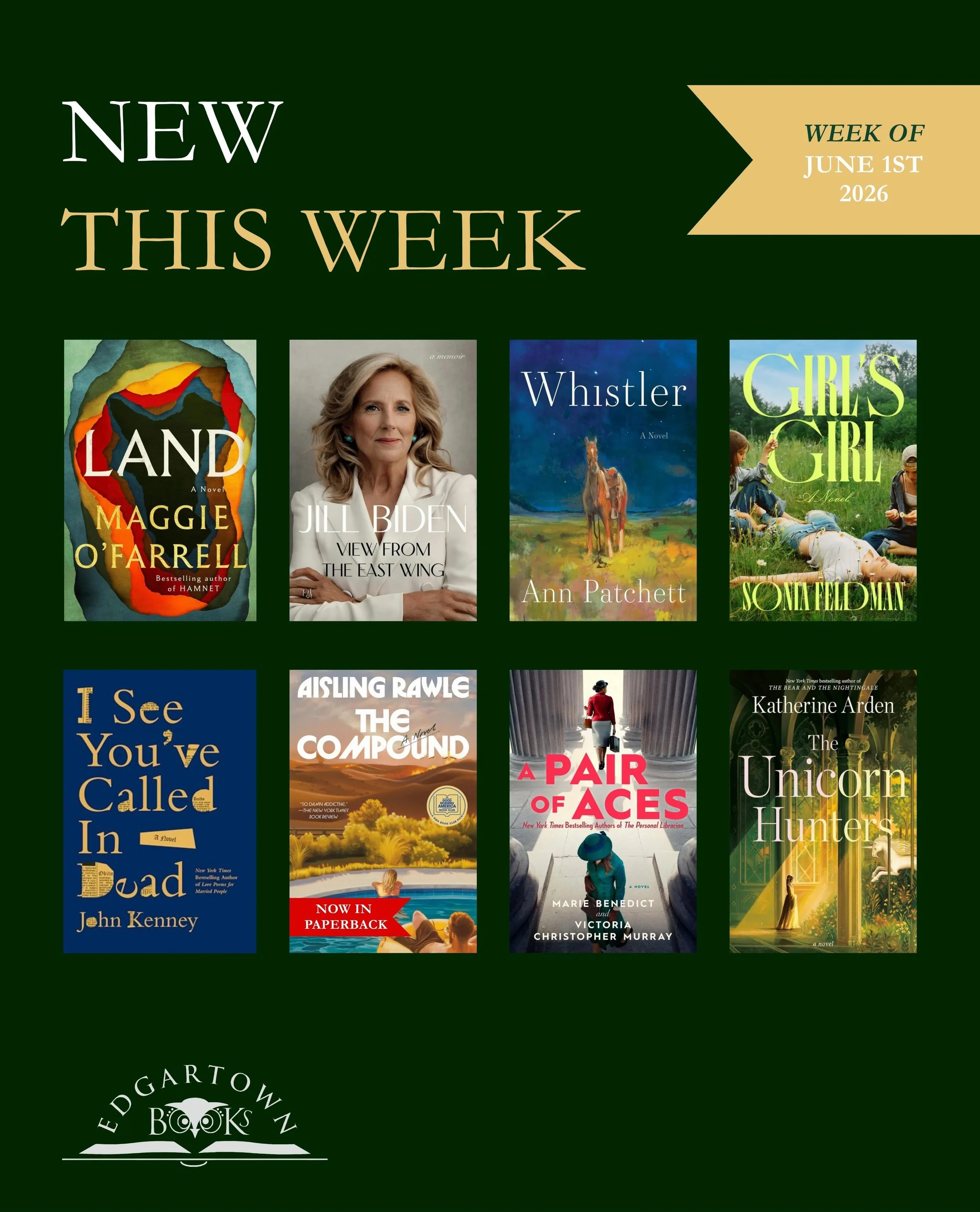 Nothing beats new books at your local bookstore 💛 Come by and check out what&rsquo;s new this week at Edgartown Books!