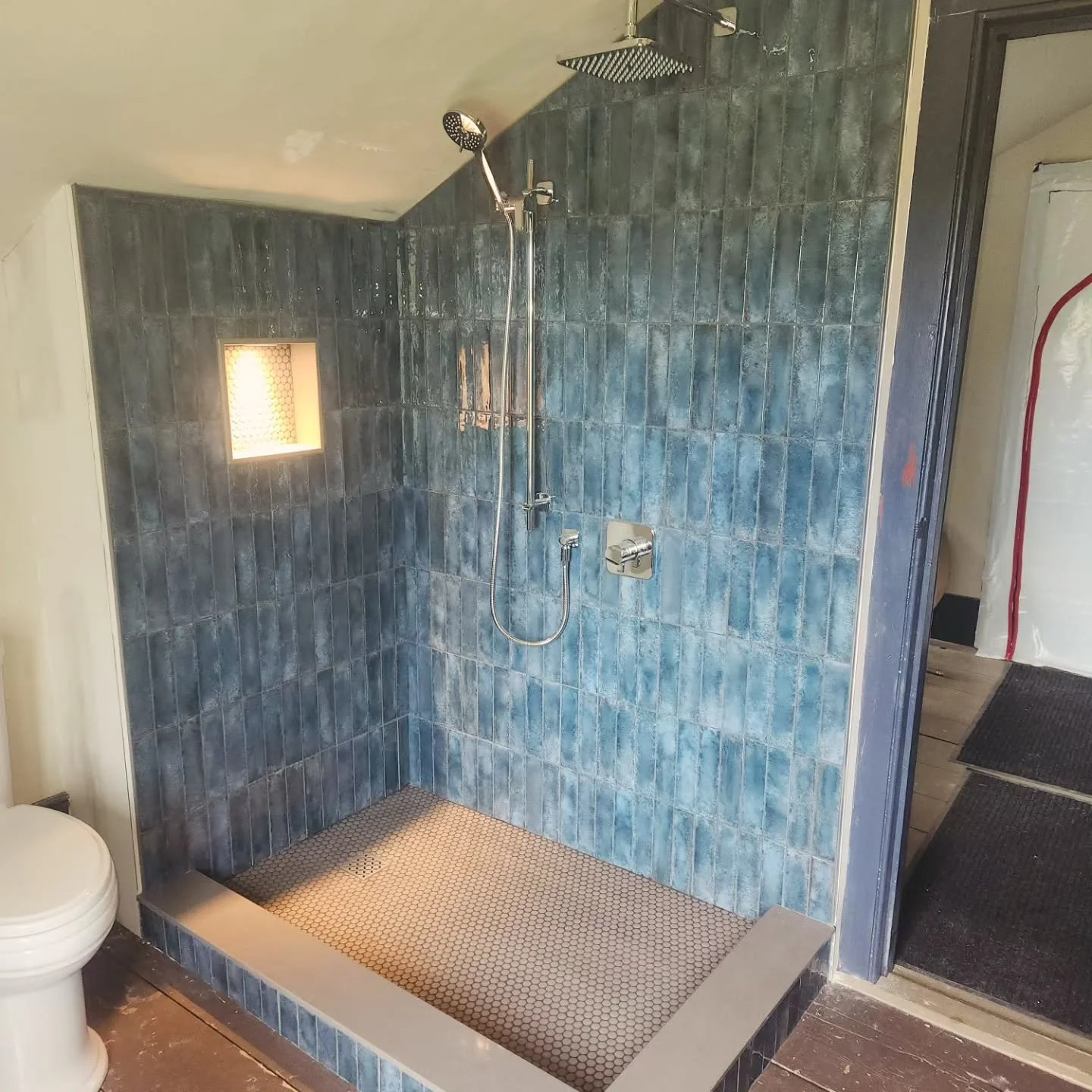 Custom Shower. Just waiting on the glass.@tyebailey18