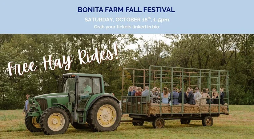Free hayrides through the farm are just one of the amazing experiences included with your ticket to the Bonita Farm Fall Festival! 🐴🍂🍻🎃🚜

Get your tickets today, more info and ticket sales are linked in bio! 🎫

#fallfestival #harfordcounty #fam