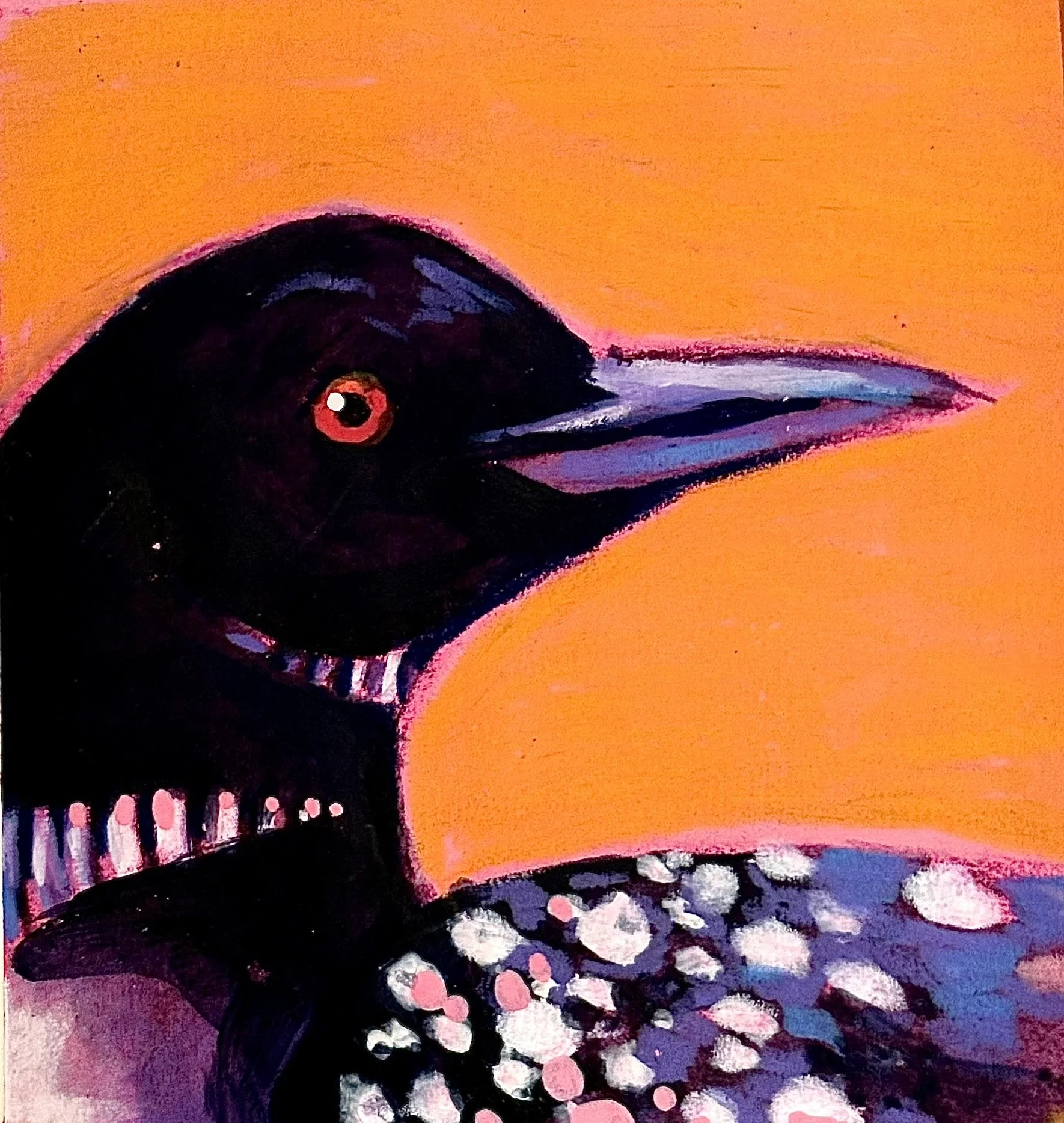 Minnesota Loon: Mixed Media on paper