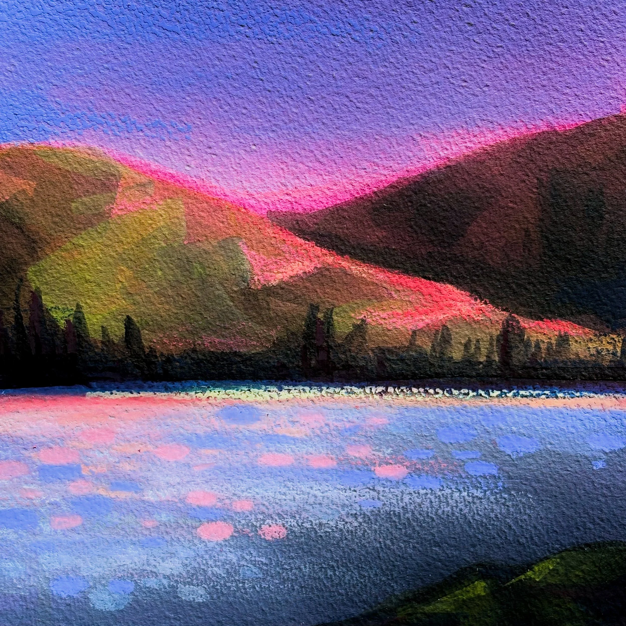 Monarch Lake: 
Acylic Landscape on Watercolor Paper