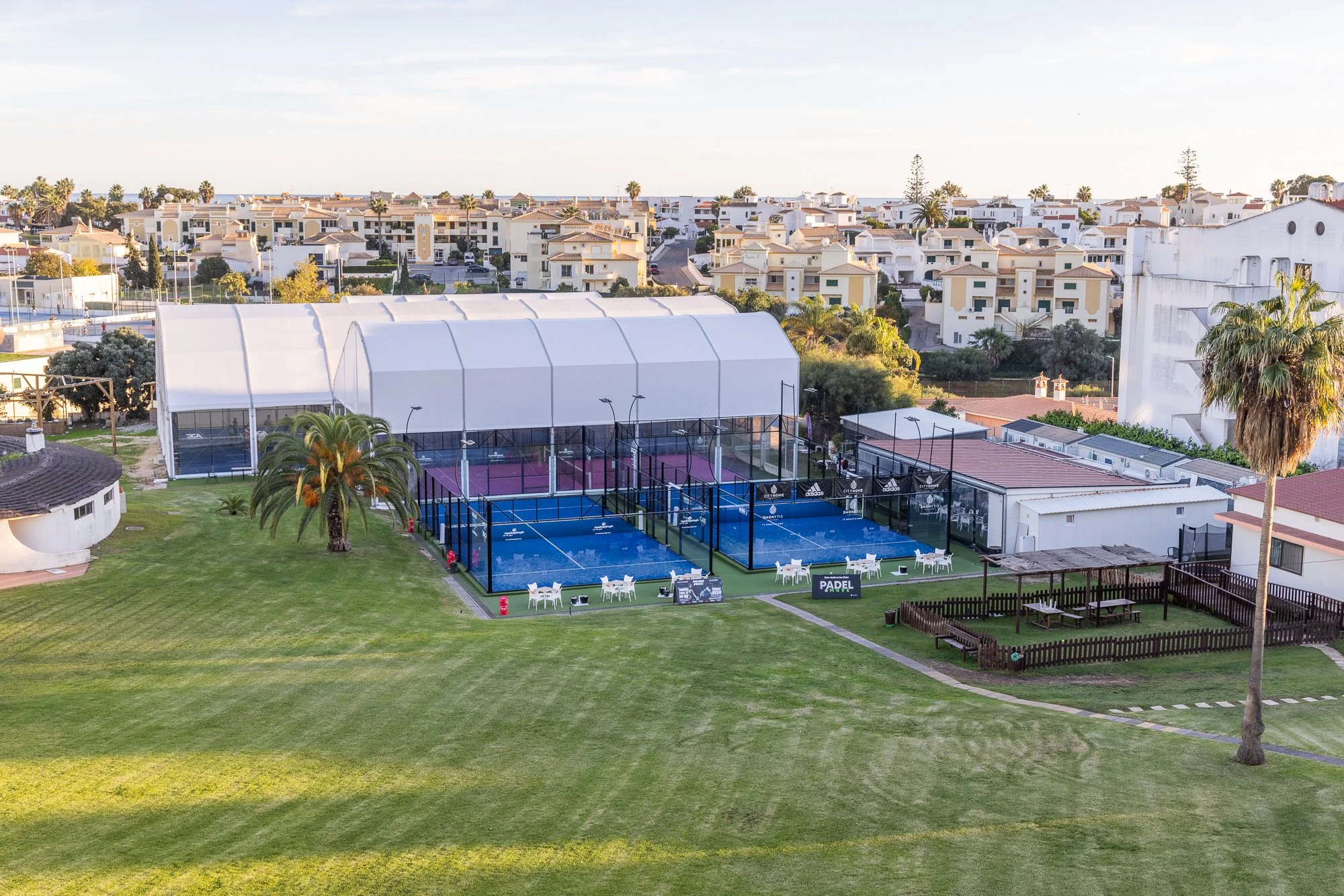 View of Padel club in the sunset