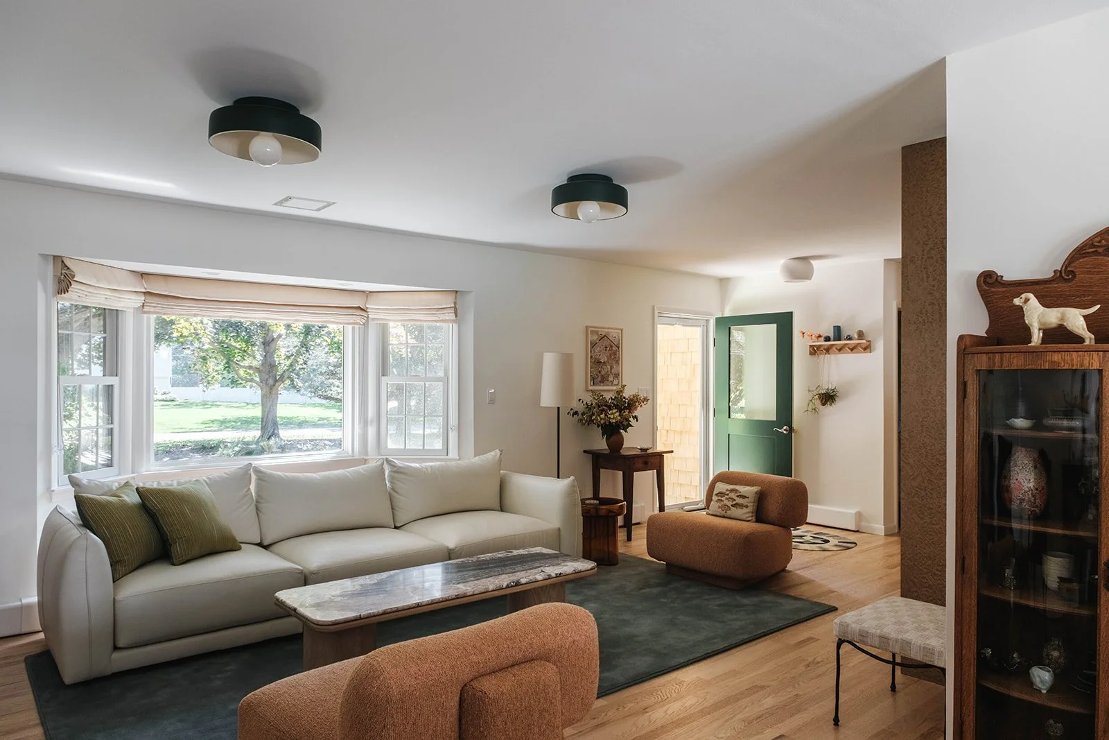 Creative living room interior design for Sag Harbor home, by Milieu Studio Interiors in Jersey City, NJ