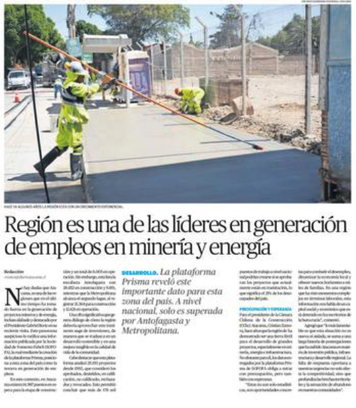 Proyectos en construcción generarían unos 15 mil empleos