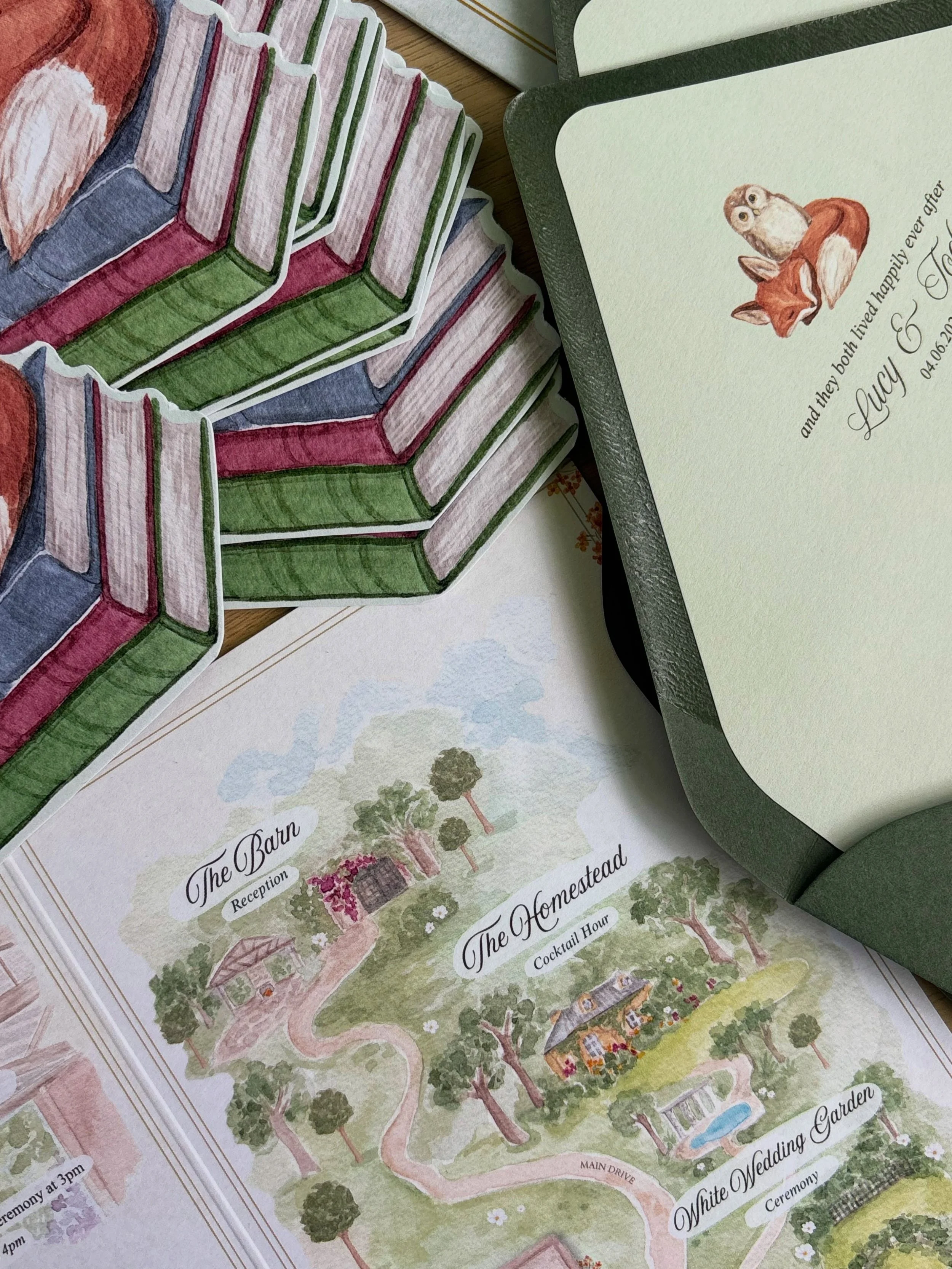 Close up details of L&amp;T&rsquo;s venue map 🌳 @alru_farm 

#customweddingstationery #handpaintedweddinginvitations #watercolorinvitations
