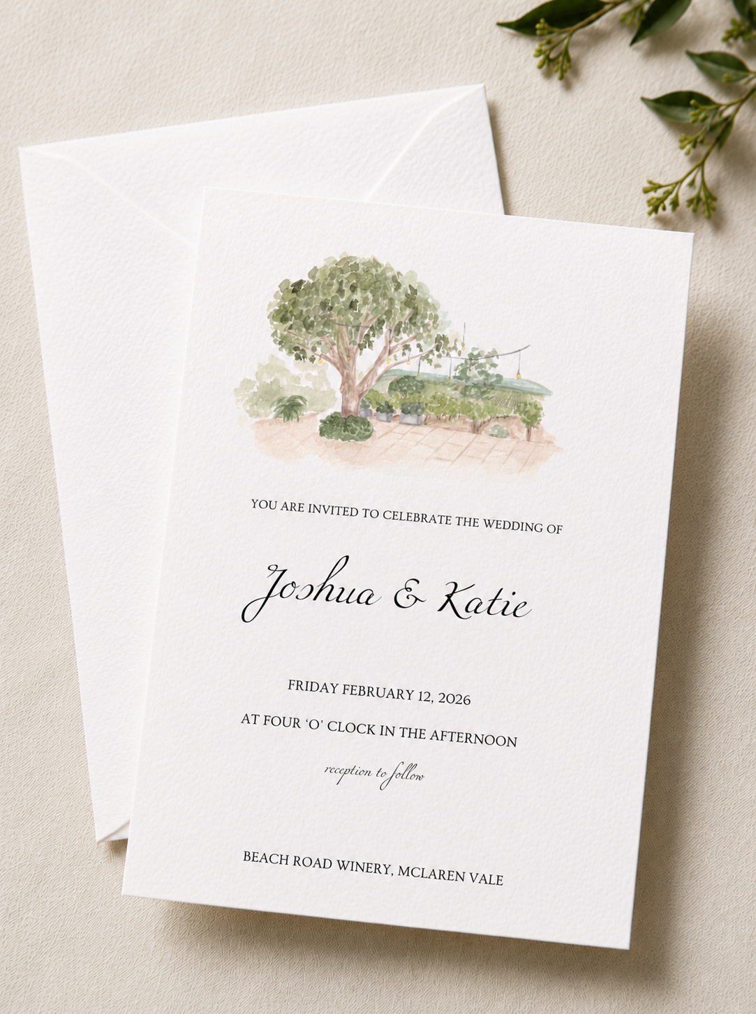 Beach Road Winery Invitation