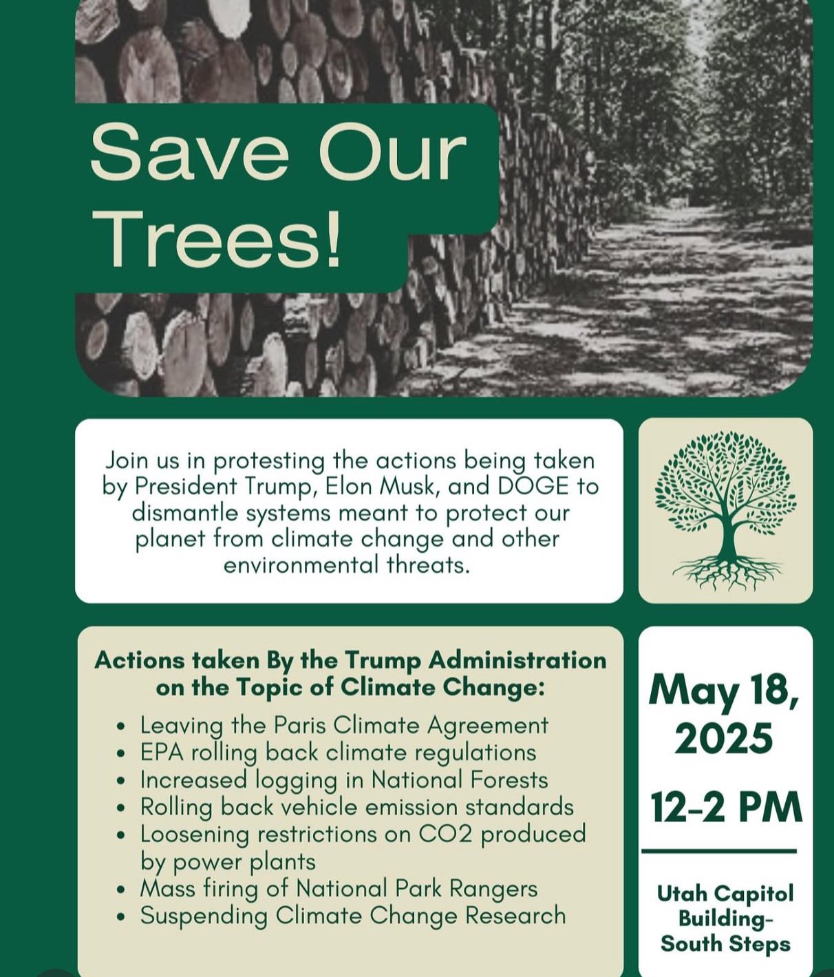 (Not 50501 - SLC) Save Our Trees!