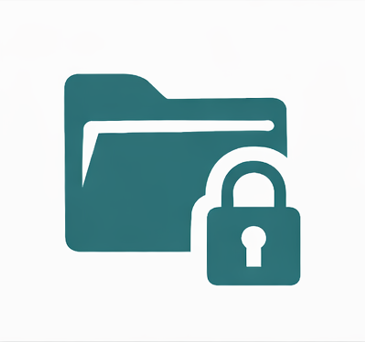 Folder icon with a padlock indicating secured or protected files.