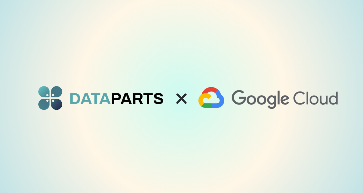 Logos of dataparts technologies and Google Cloud highlighting their partnership.